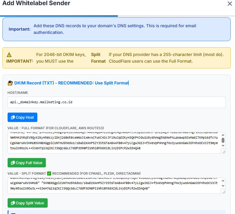 setup domain key atau dkim
